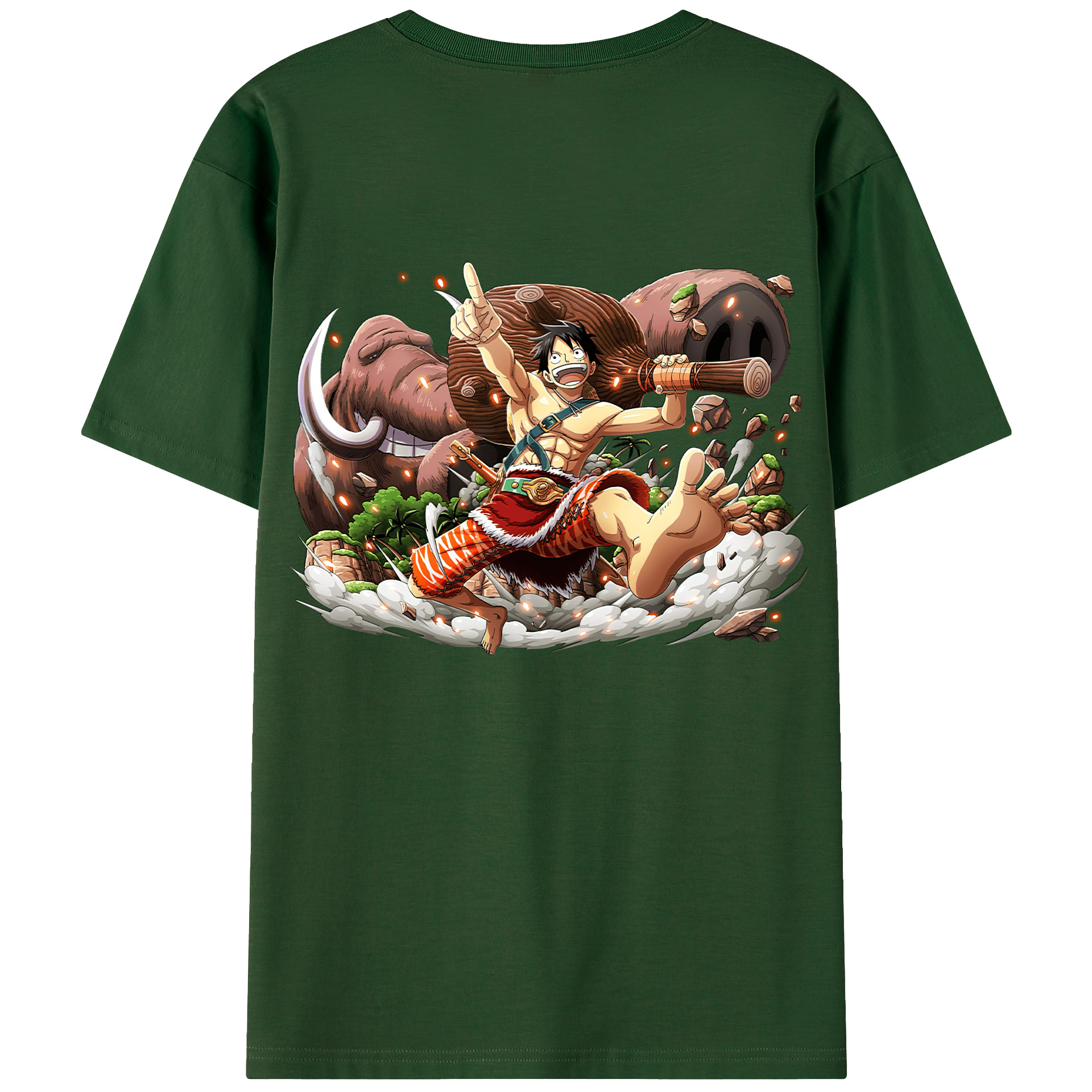 ワンピース モンキー・D・ルフィ ONE PIECE Monkey D. Luffy 綿100％半袖Tシャツ（背面プリント）